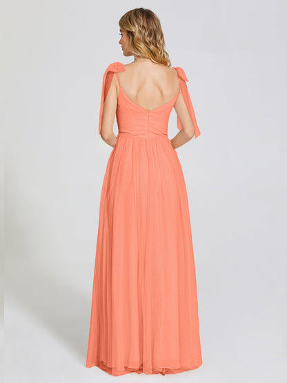 Diana Detachable Bow-knot Straps Tulle Bridesmaid Dress