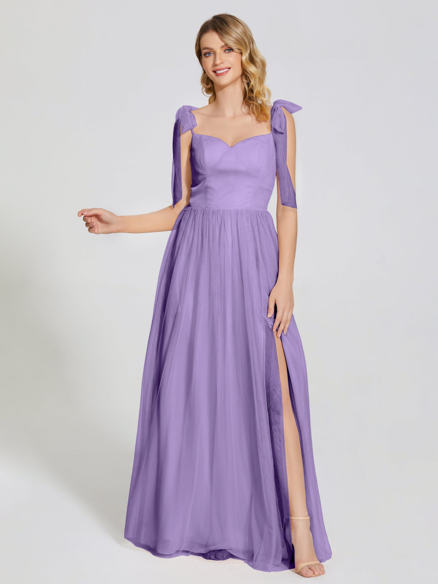Diana Detachable Bow-knot Straps Tulle Bridesmaid Dress