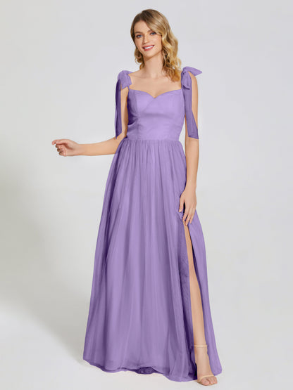 Diana Detachable Bow-knot Straps Tulle Bridesmaid Dress