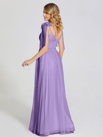 Diana Detachable Bow-knot Straps Tulle Bridesmaid Dress