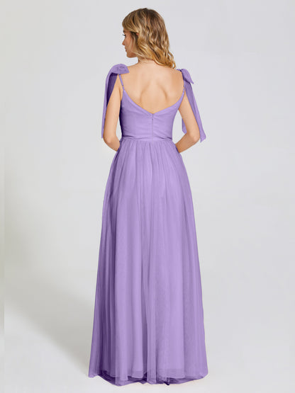 Diana Detachable Bow-knot Straps Tulle Bridesmaid Dress