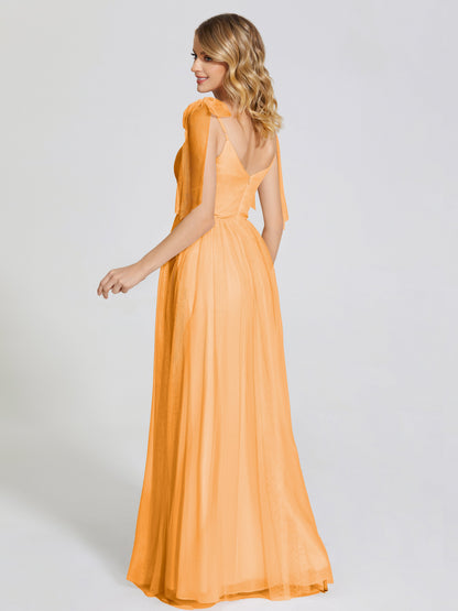 Diana Detachable Bow-knot Straps Tulle Bridesmaid Dress