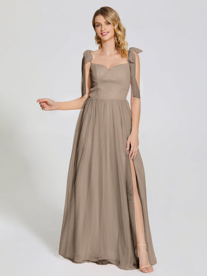 Diana Detachable Bow-knot Straps Tulle Bridesmaid Dress