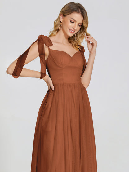 Diana Detachable Bow-knot Straps Tulle Bridesmaid Dress