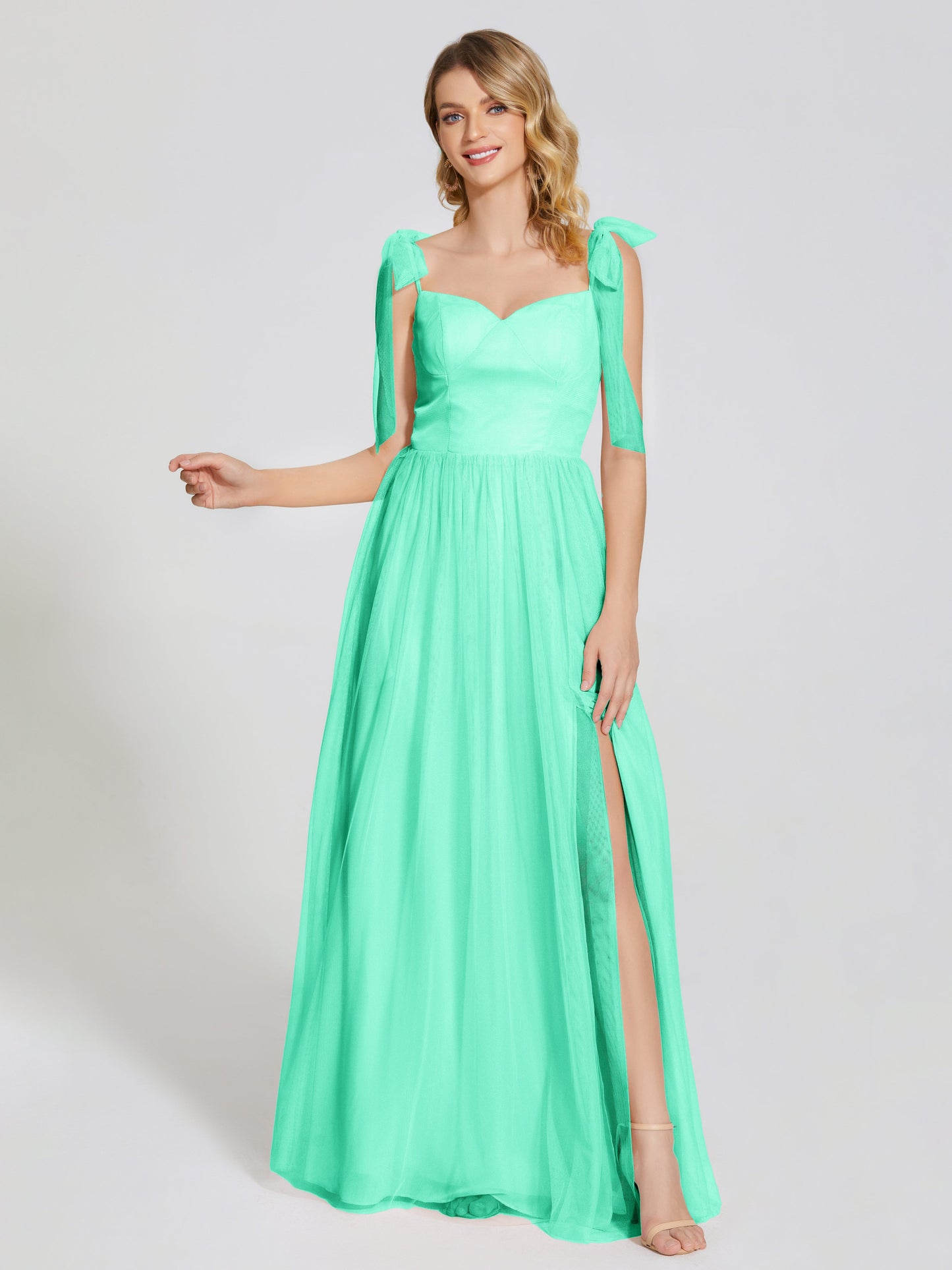 Diana Detachable Bow-knot Straps Tulle Bridesmaid Dress
