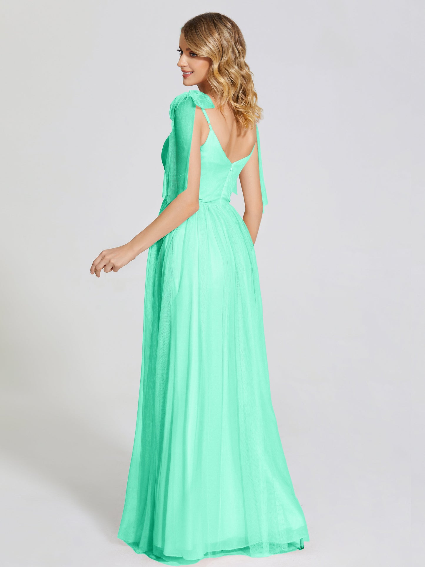 Diana Detachable Bow-knot Straps Tulle Bridesmaid Dress