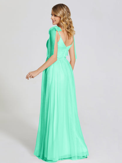 Diana Detachable Bow-knot Straps Tulle Bridesmaid Dress