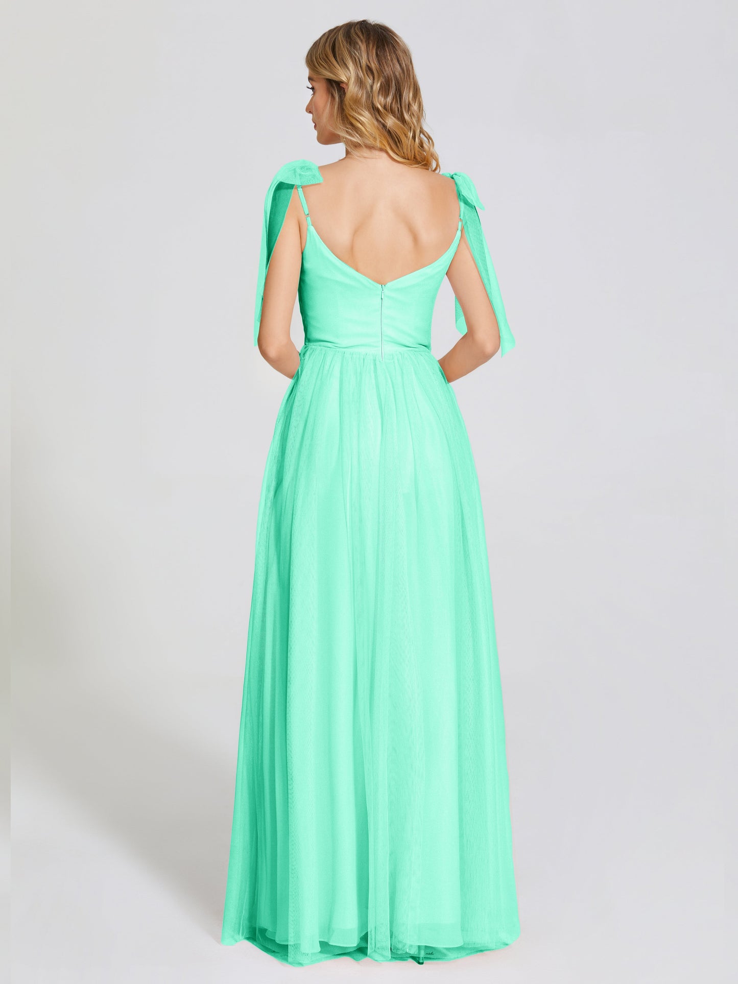 Diana Detachable Bow-knot Straps Tulle Bridesmaid Dress