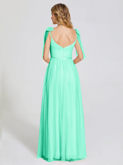 Diana Detachable Bow-knot Straps Tulle Bridesmaid Dress