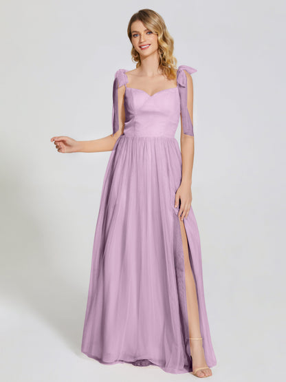 Diana Detachable Bow-knot Straps Tulle Bridesmaid Dress