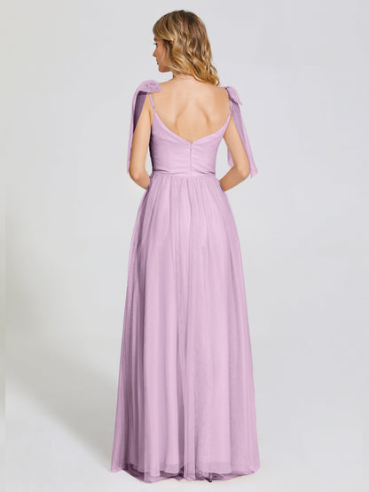 Diana Detachable Bow-knot Straps Tulle Bridesmaid Dress