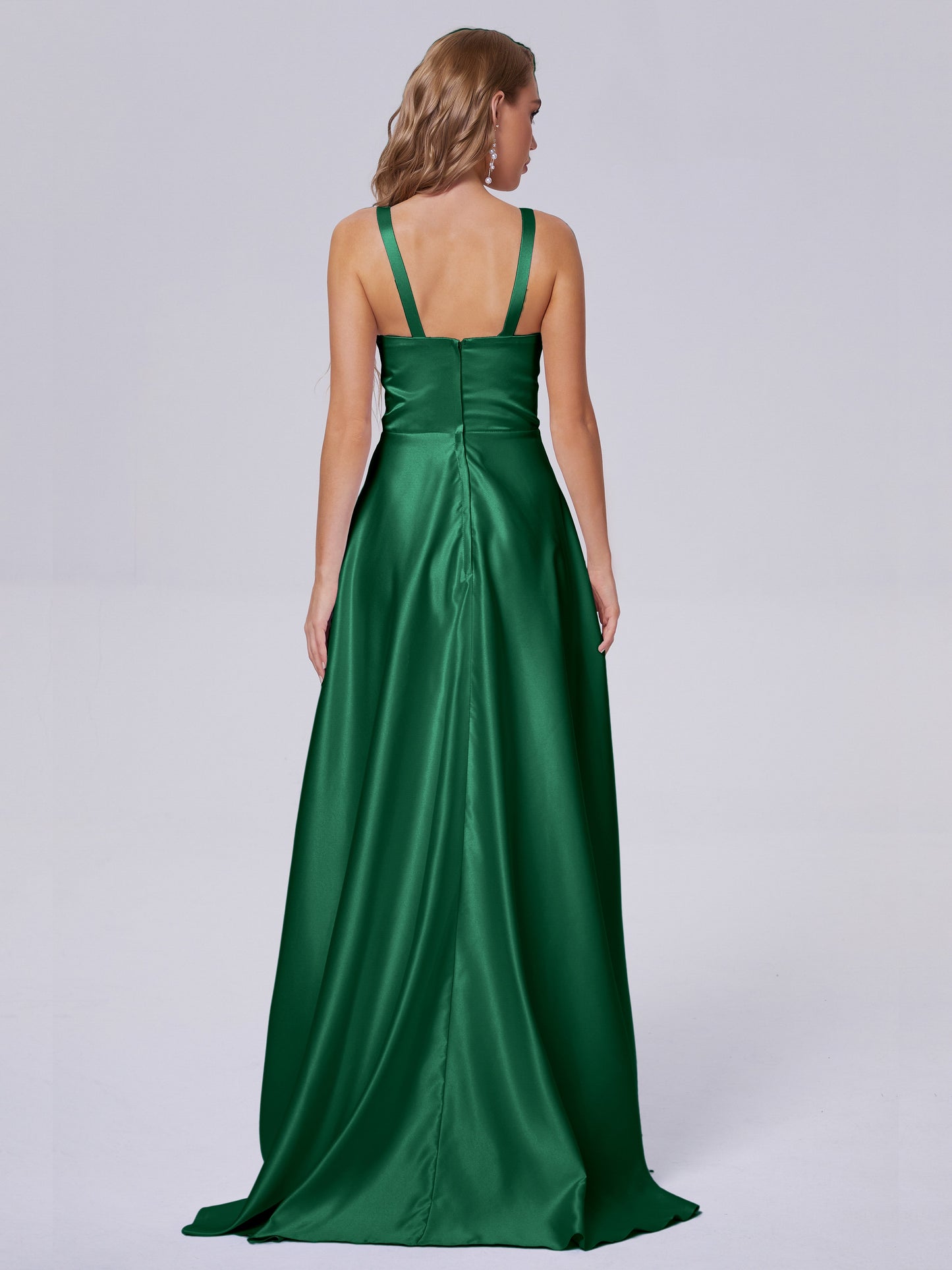 Fiona Sleeveless Satin Long Bridesmaid Dresses