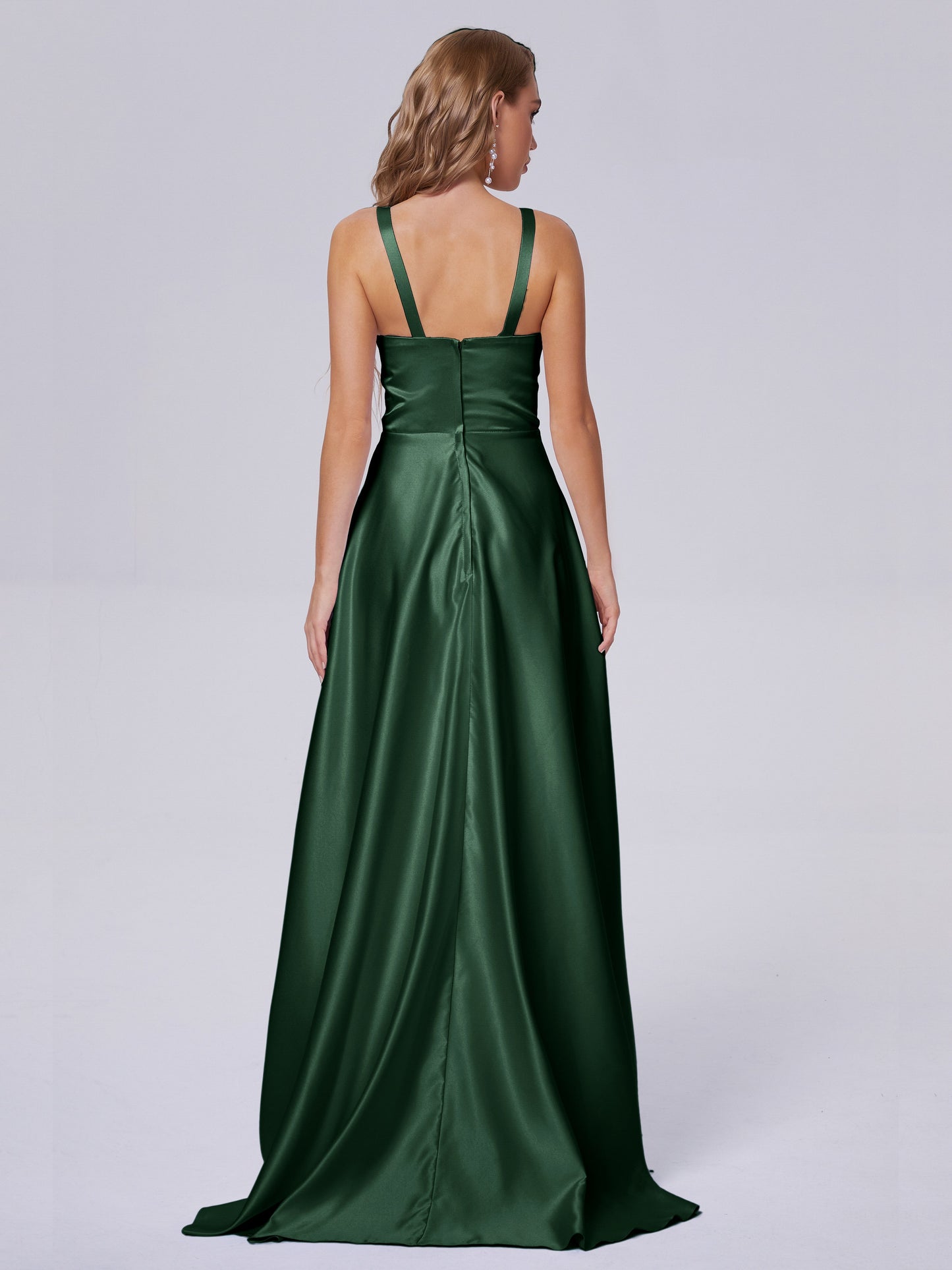 Fiona Sleeveless Satin Long Bridesmaid Dresses