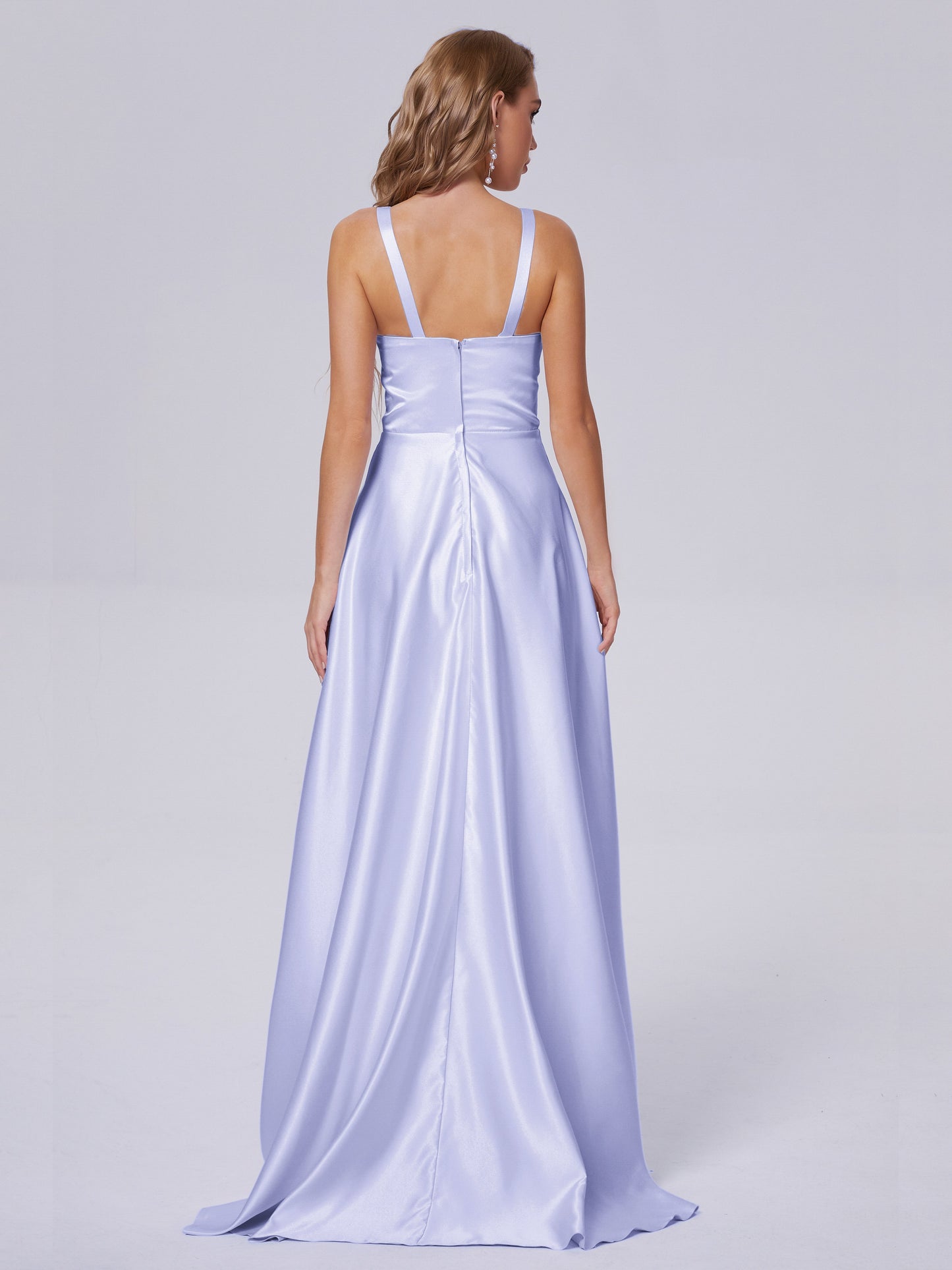Fiona Sleeveless Satin Long Bridesmaid Dresses