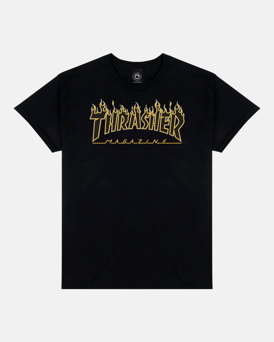 FLAME - TSHIRT - BLACK / YELLOW - Four Street