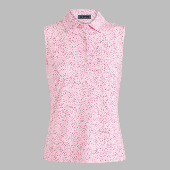 G/FORE Tech Fireworks Print S/L Polo - White/Pink