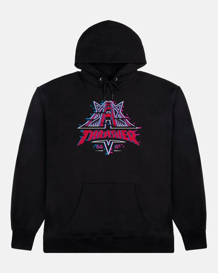 GOLDEN GATE GLITCHED - HOODIE - BLACK - Four Street