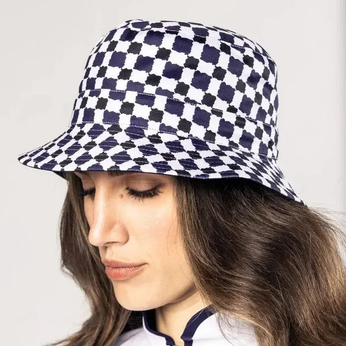 Golftini Grand Prix Reversible Bucket Hat - Navy/White