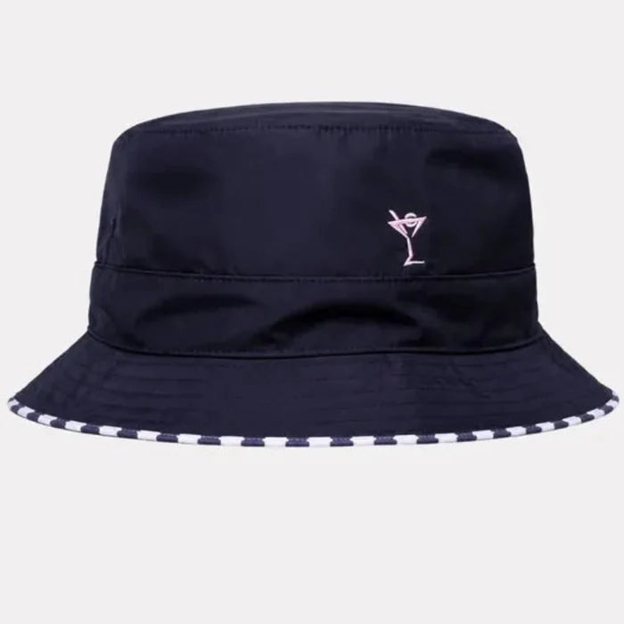 Golftini Grand Prix Reversible Bucket Hat - Navy/White