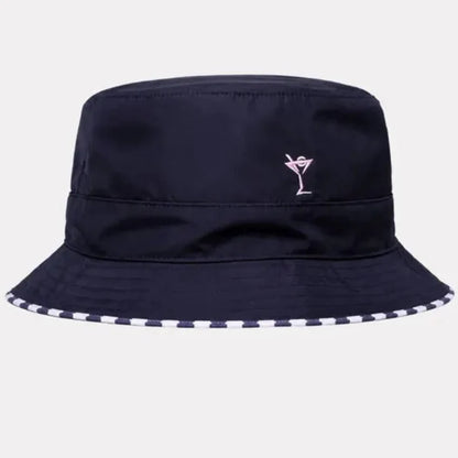 Golftini Grand Prix Reversible Bucket Hat - Navy/White