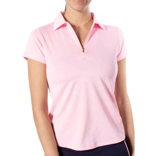 Golftini S/S Zip Tech Polo - Rose Pink