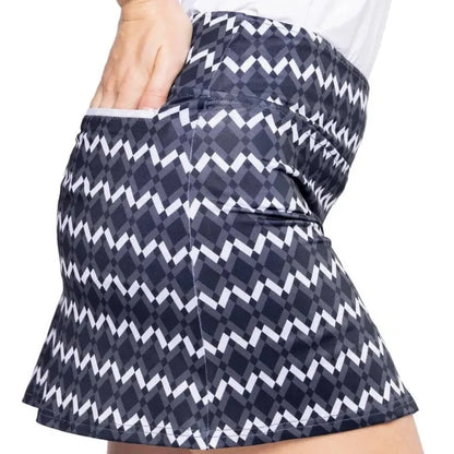 Golftini Standout Pull-On Skort - Black/White