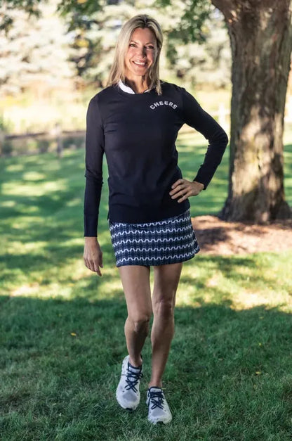 Golftini Standout Pull-On Skort - Black/White