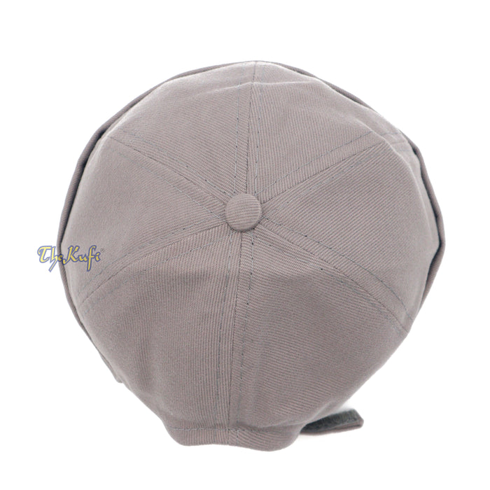 Gray Brimless Baseball Cap Adjustable Strap & Velcro