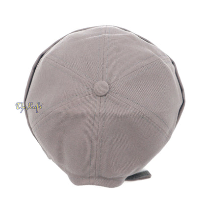 Gray Brimless Baseball Cap Adjustable Strap & Velcro