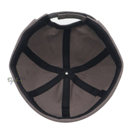 Gray Brimless Baseball Cap Adjustable Strap & Velcro