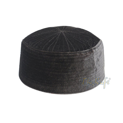 Gray Semi-Rigid Velveteen Bani Hasyim Kufi Hats