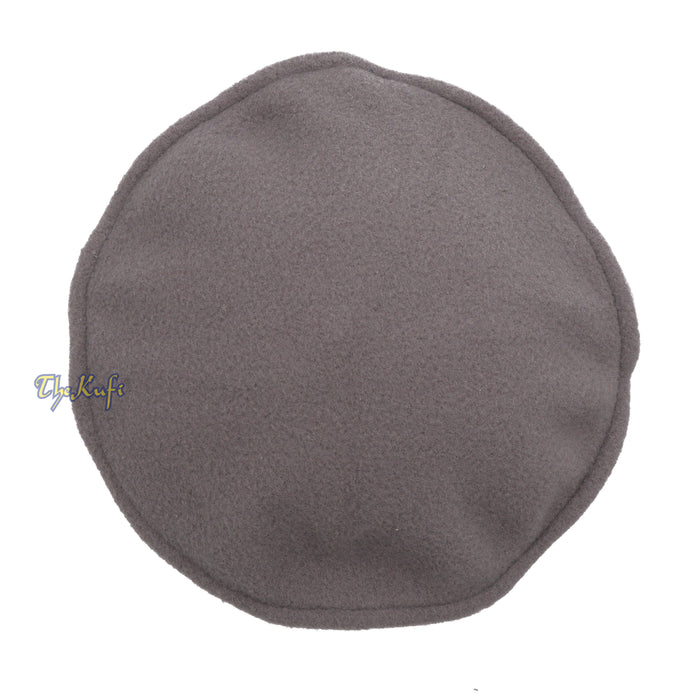 Gray Stretchable Faux Wool Afghan Style Pakol Mujahidin Soft Kufi Hat