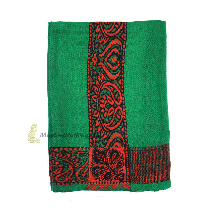 Green Kashmiri Yemeni Habaib Style Scarf Shawl 56x203cm