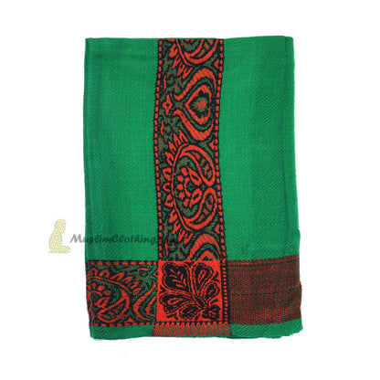 Green Kashmiri Yemeni Habaib Style Scarf Shawl 56x203cm