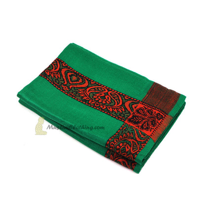 Green Kashmiri Yemeni Habaib Style Scarf Shawl 56x203cm