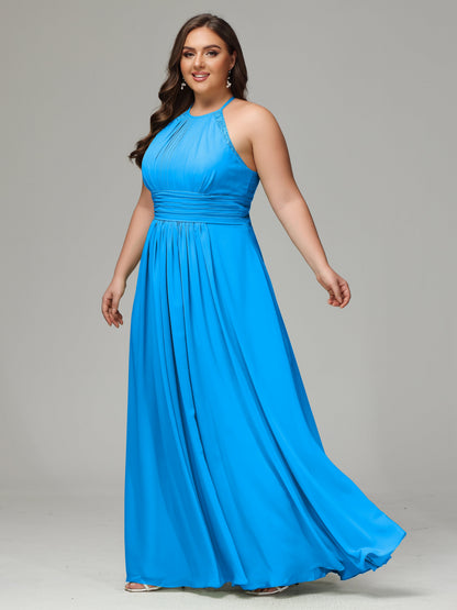 Halter Plus Size Chiffon Bridesmaid Dresses