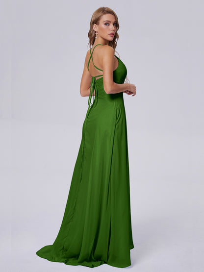 Harmony Unique Straps Chiffon Bridesmaid Dresses with Slit