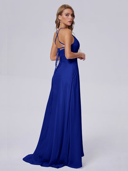 Harmony Unique Straps Chiffon Bridesmaid Dresses with Slit