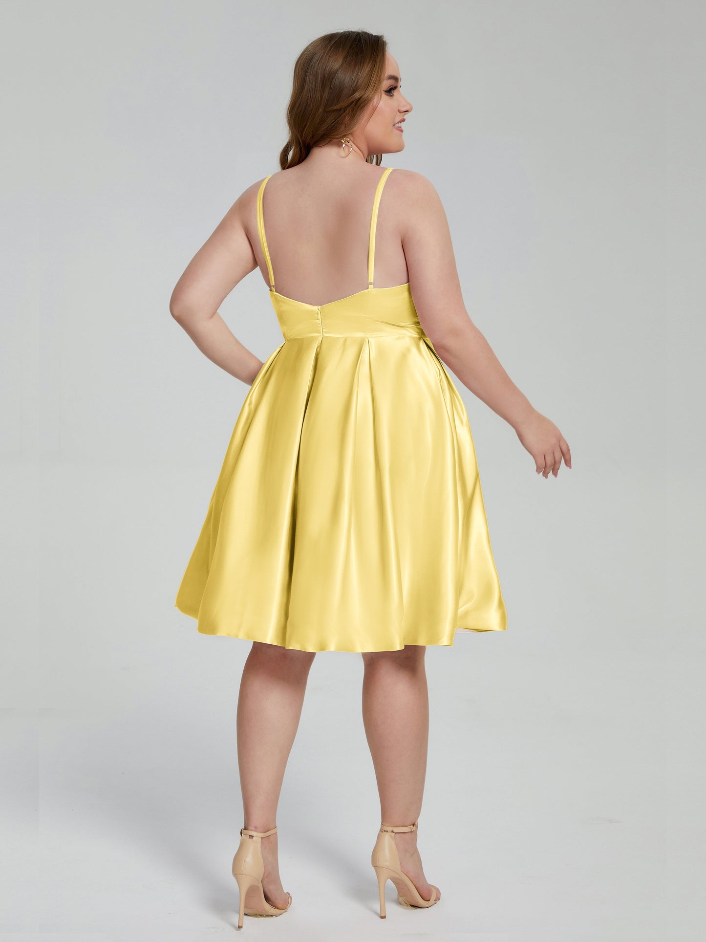 Josie Simple Plus Size Soft Satin Short Bridesmaid Dresses