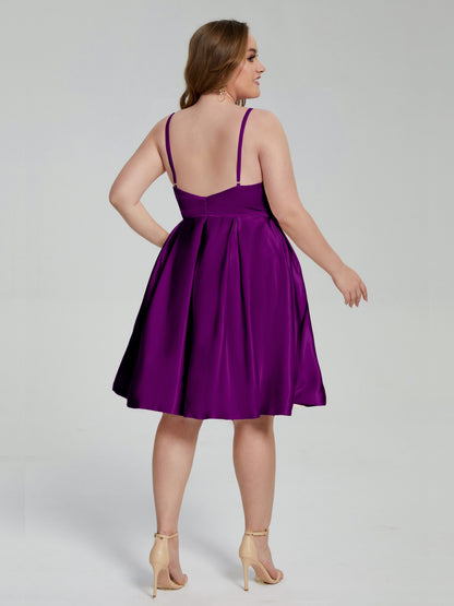 Josie Simple Plus Size Soft Satin Short Bridesmaid Dresses