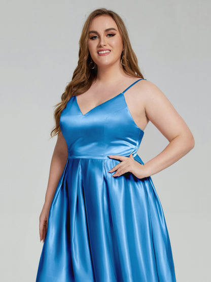 Josie Simple Plus Size Soft Satin Short Bridesmaid Dresses