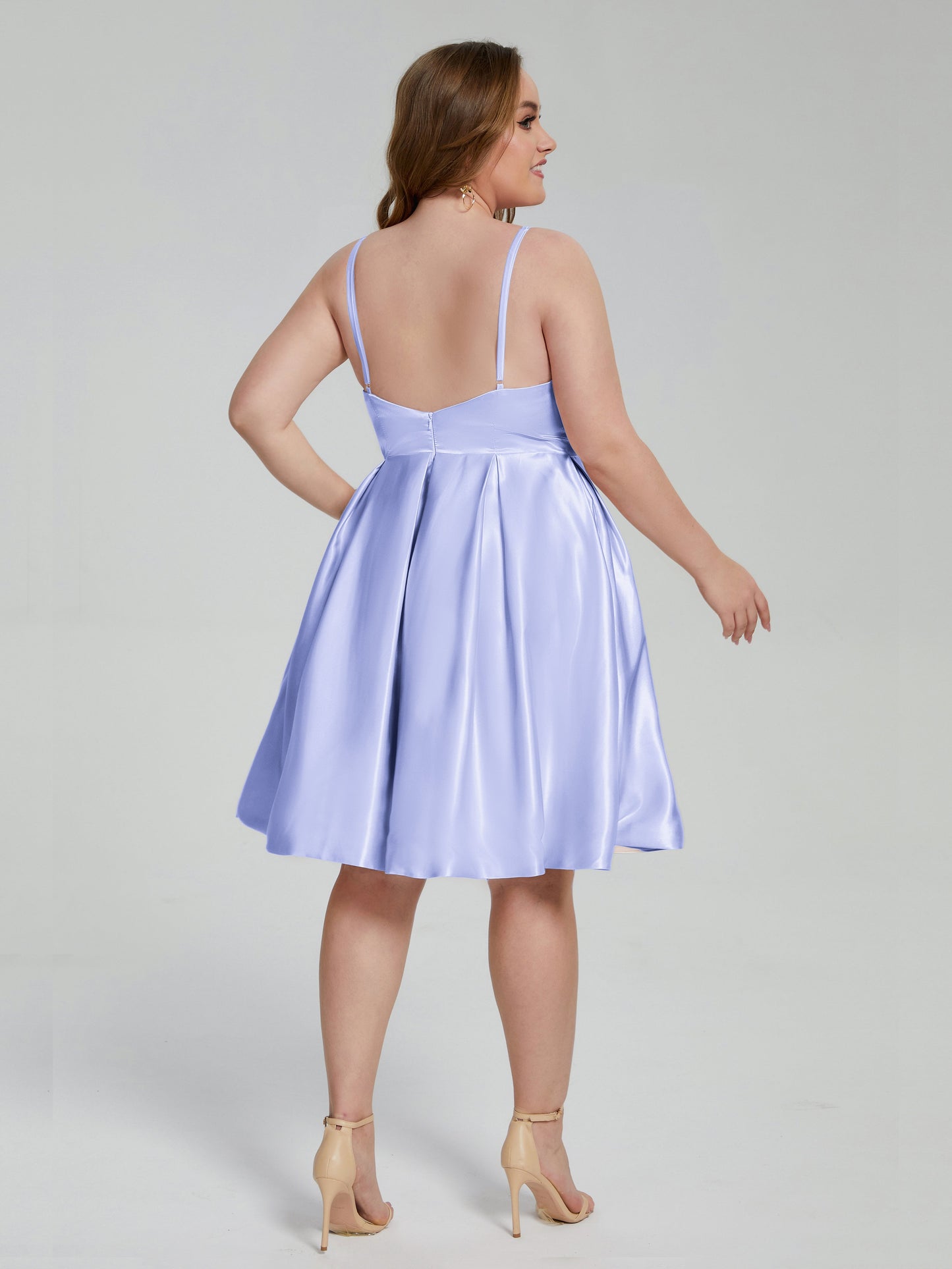 Josie Simple Plus Size Soft Satin Short Bridesmaid Dresses