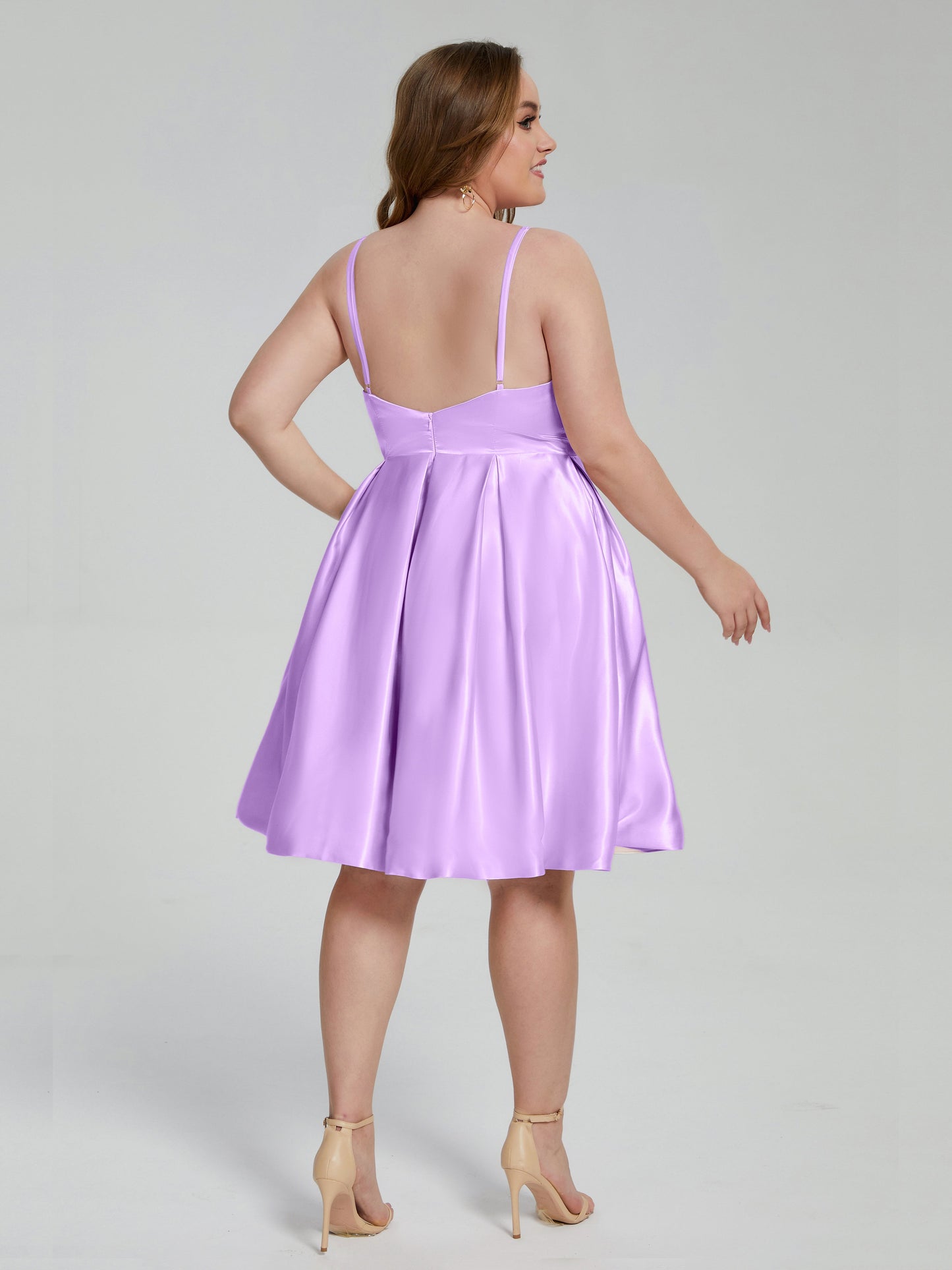 Josie Simple Plus Size Soft Satin Short Bridesmaid Dresses