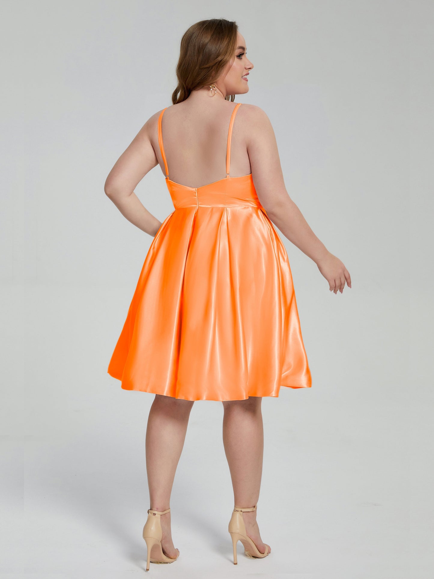 Josie Simple Plus Size Soft Satin Short Bridesmaid Dresses