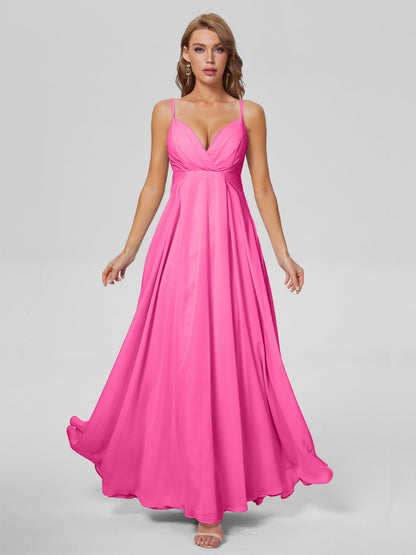 Laila Affordable Spaghetti Straps Chiffon Bridesmaid Dresses