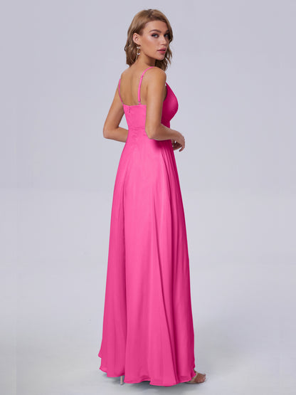 Laila Affordable Spaghetti Straps Chiffon Bridesmaid Dresses