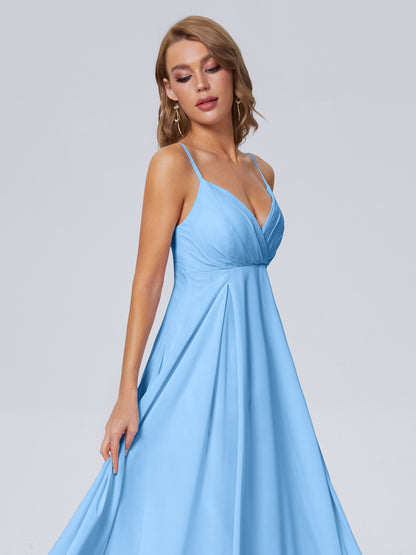 Laila Affordable Spaghetti Straps Chiffon Bridesmaid Dresses