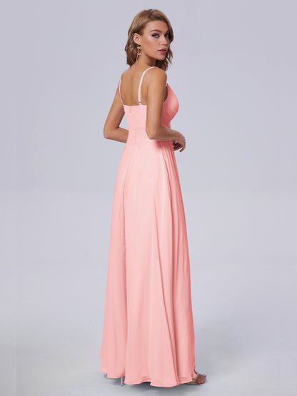 Laila Affordable Spaghetti Straps Chiffon Bridesmaid Dresses