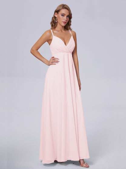 Laila Affordable Spaghetti Straps Chiffon Bridesmaid Dresses