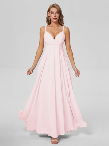 Laila Affordable Spaghetti Straps Chiffon Bridesmaid Dresses